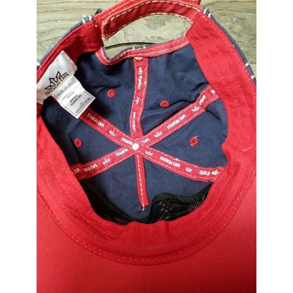 Catalina Island Essencial Caps 100% Cotton Adjustable Back Red Tan Blue - Picture 9 of 12